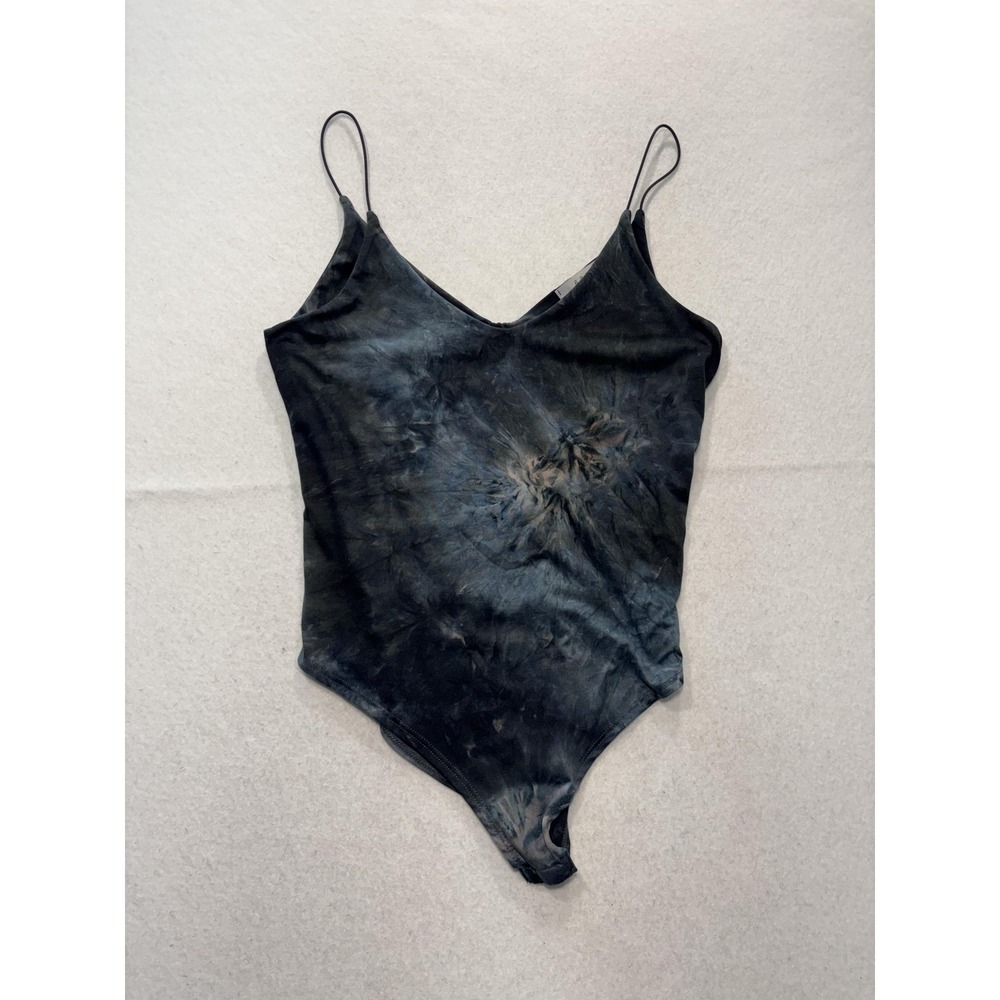 Gaze Bodysuit Womens Small Multicolor Tie Dye Spaghetti Strap V Neck Stretch